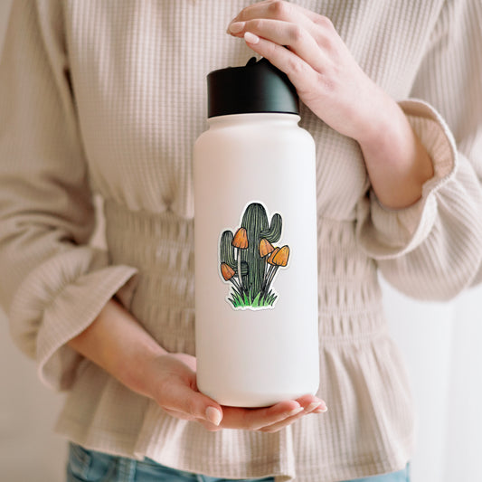 Cactus and Mushroom Botanical Sticker
