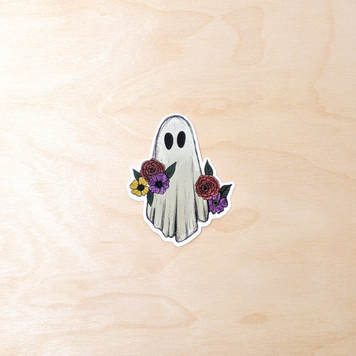 Ghost Floral Botanical Halloween Sticker