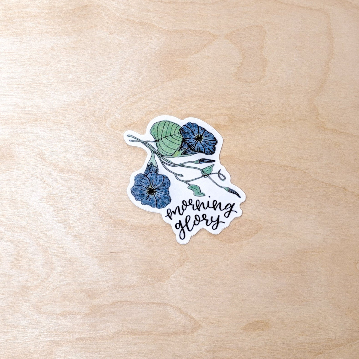 Morning Glory Blue Floral Botanical Sticker