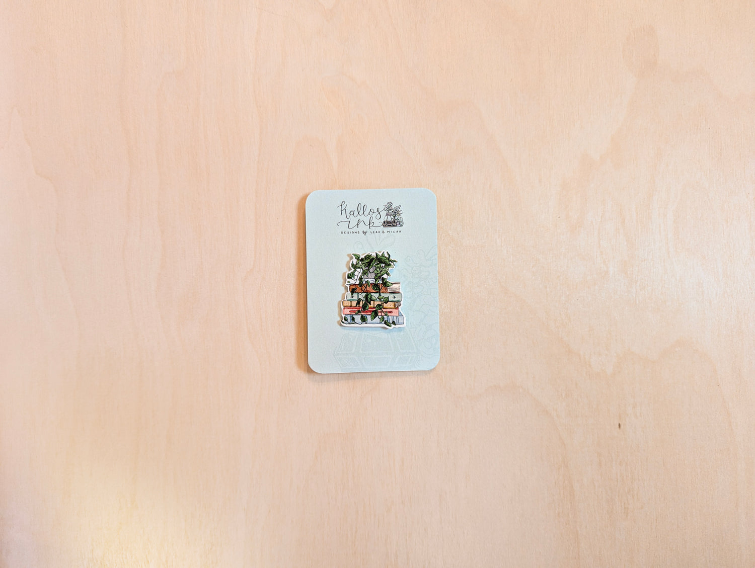 Book and Pothos Botanical Enamel Pin