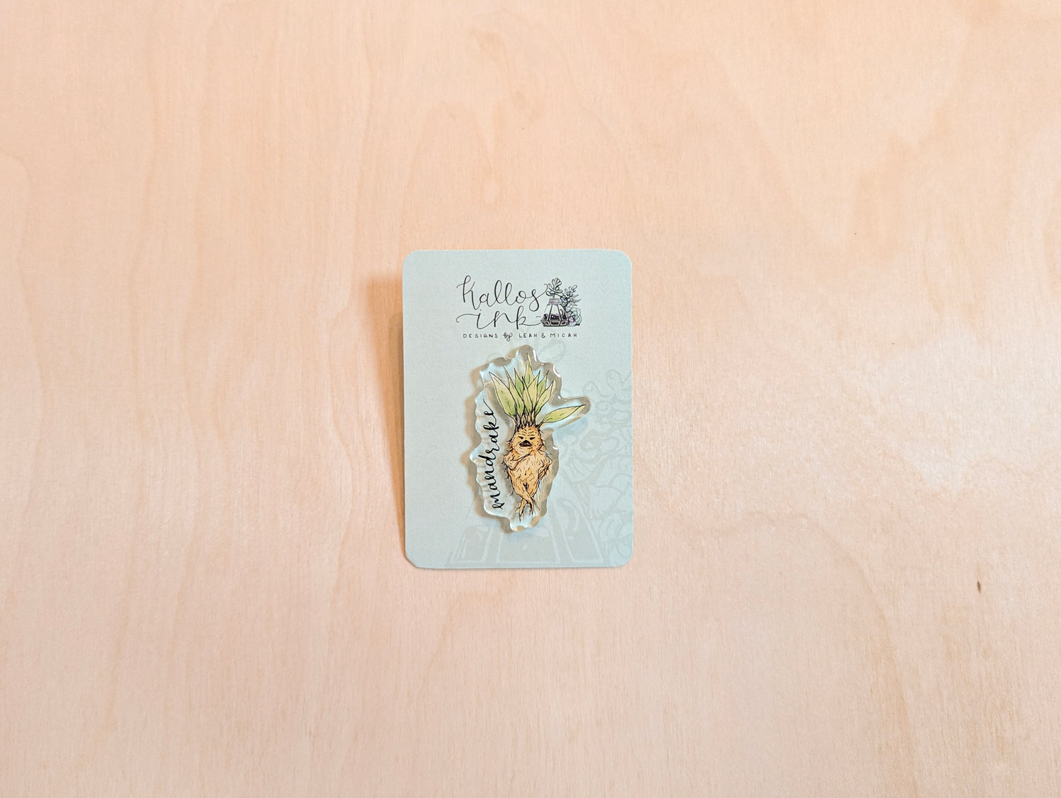 Mandrake Root Botanical Acrylic Pin