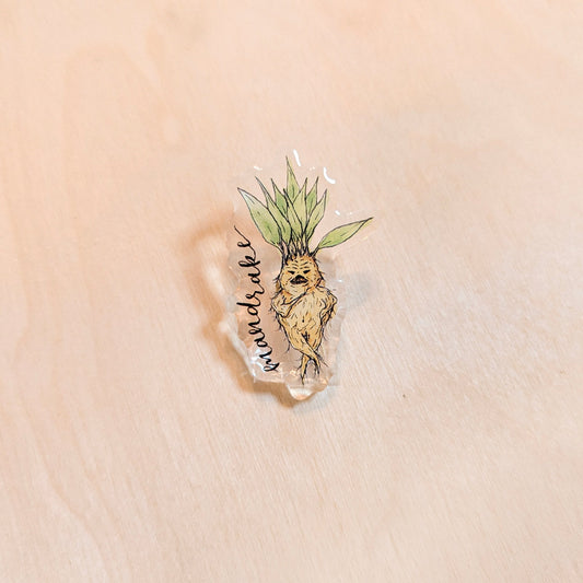Mandrake Root Botanical Acrylic Pin