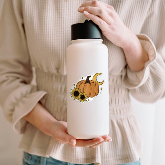 Pumpkin Floral Botanical Halloween Sticker