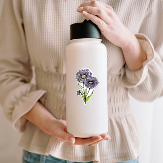 Aster Floral Botanical Hand-Illustrated Sticker