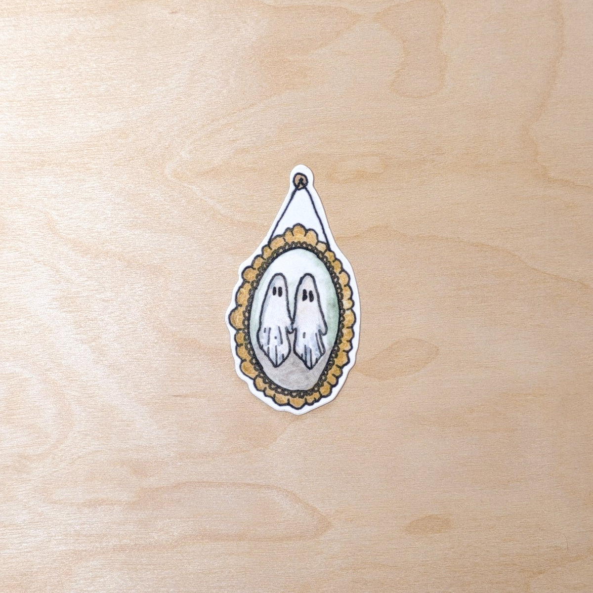 Ghost Twins Halloween Hand-Illustrated Sticker