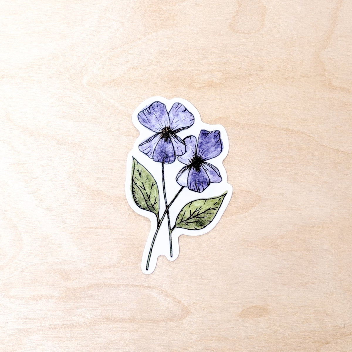 Violet Floral Botanical Hand-Illustrated Sticker
