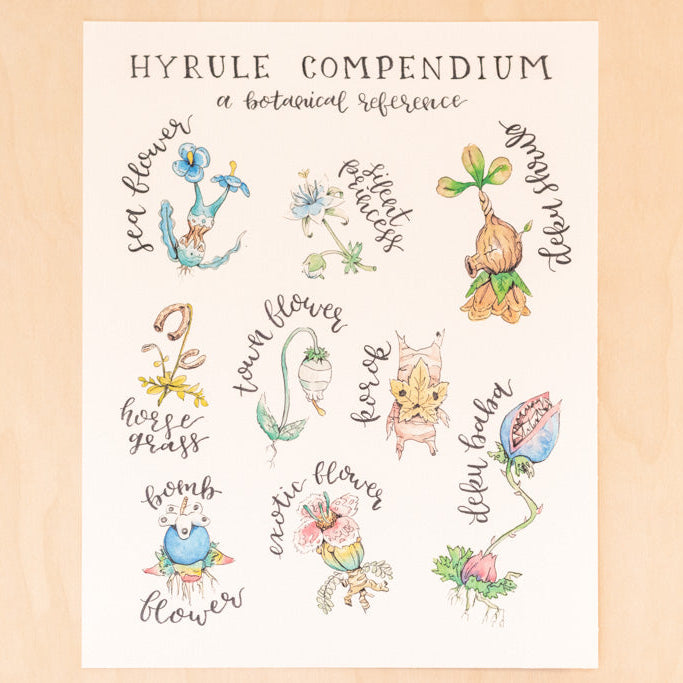 Hyrule Compendium Zelda Botanical Art Print
