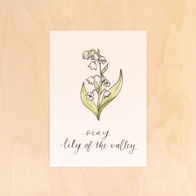 May Birth Month Lily of the Valley Botanical Print