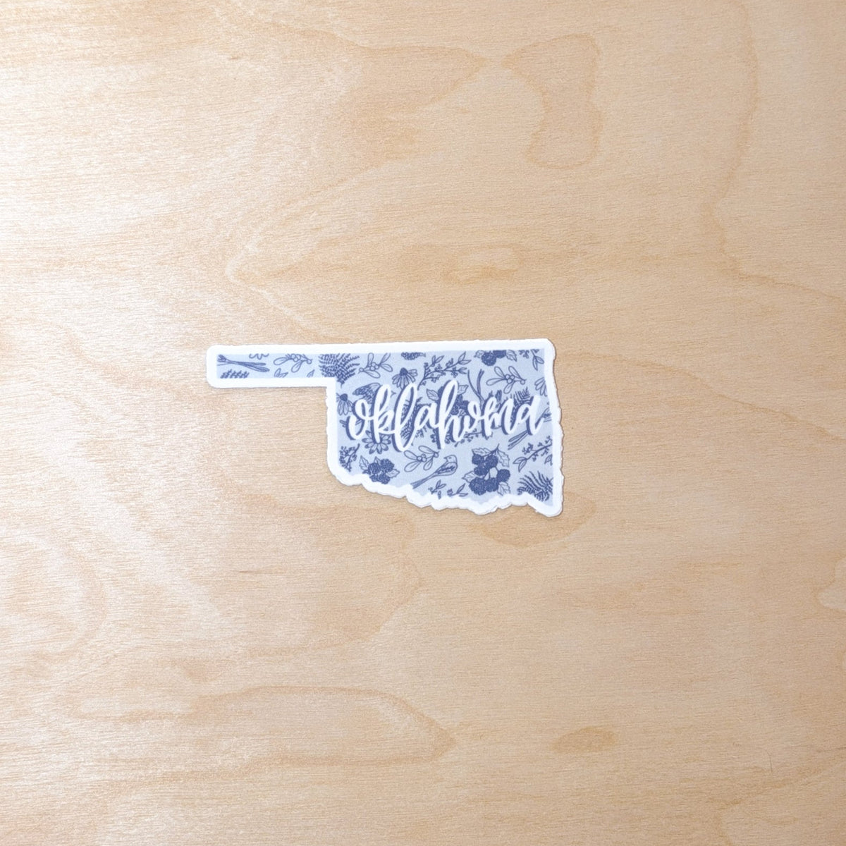 Oklahoma Shaped Icons Floral Botanical Sticker
