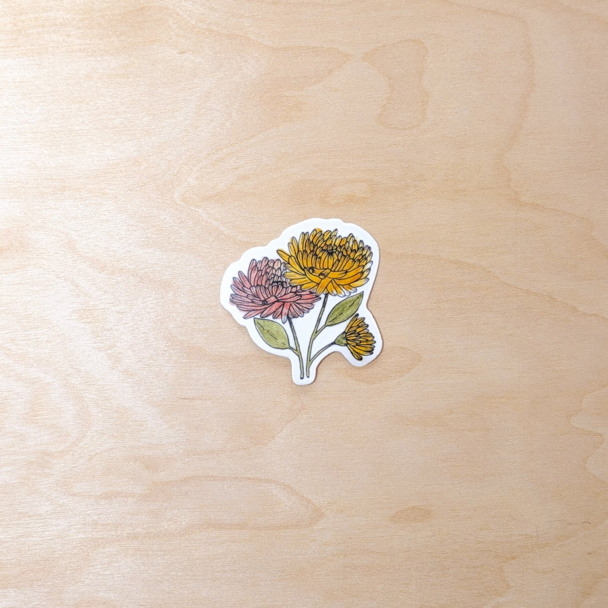 Chrysanthemum Floral Botanical Sticker