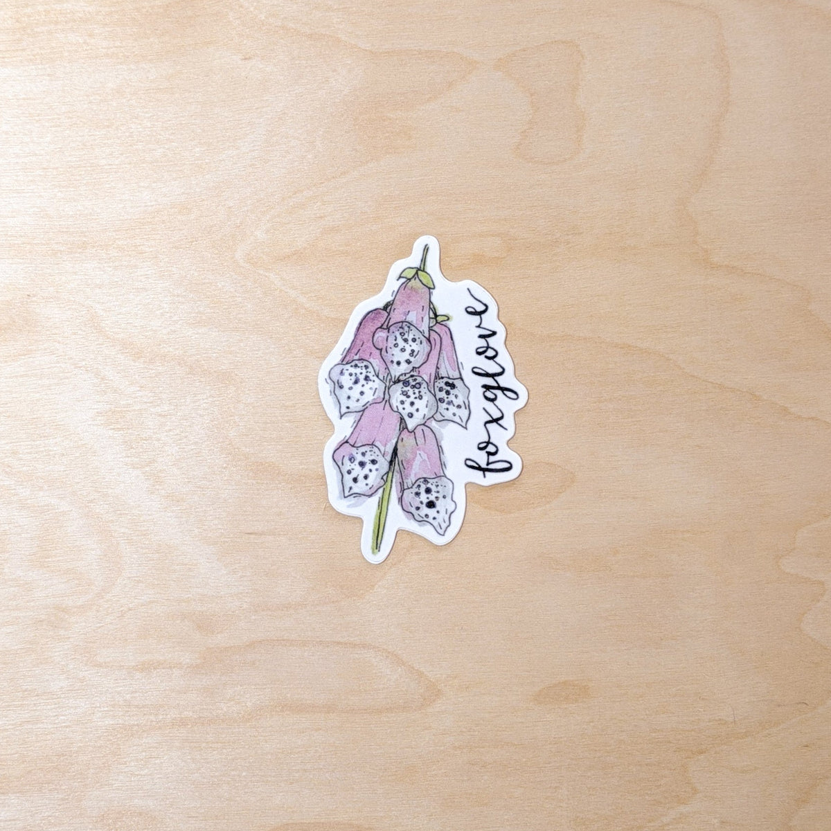 Foxglove Pink Floral Botanical Sticker