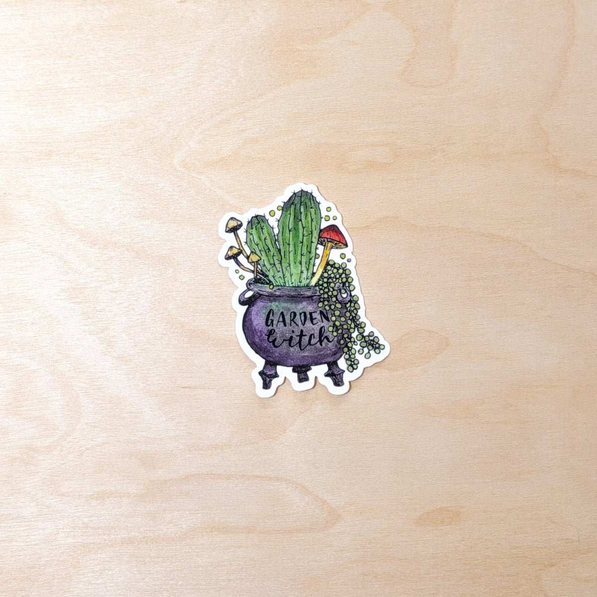 Garden Witch Botanical Halloween Sticker