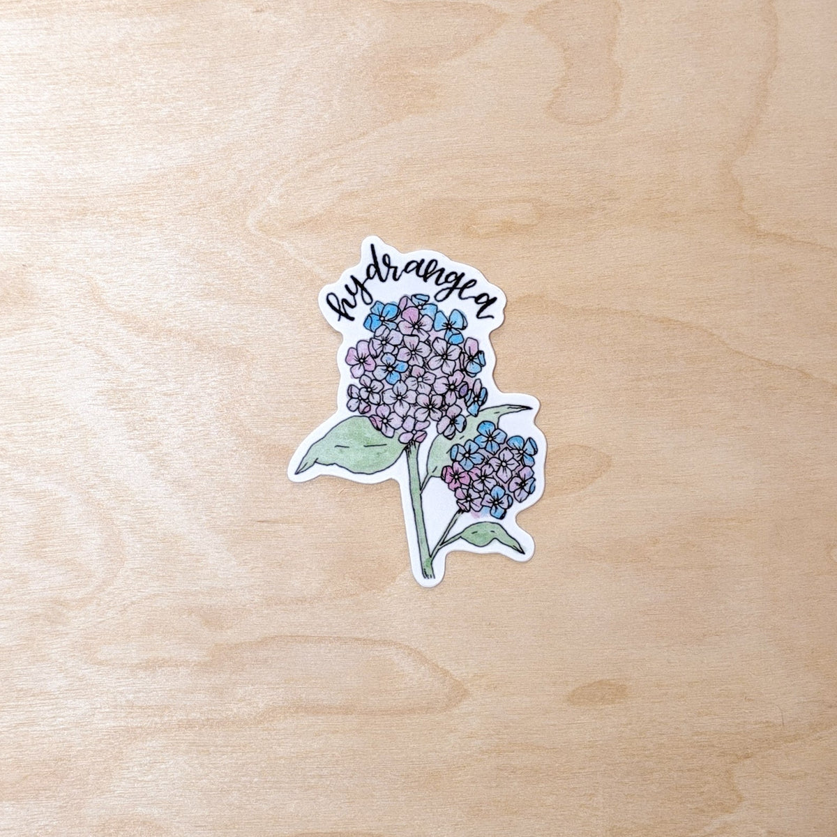 Hydrangea Purple and Blue Floral Botanical Sticker