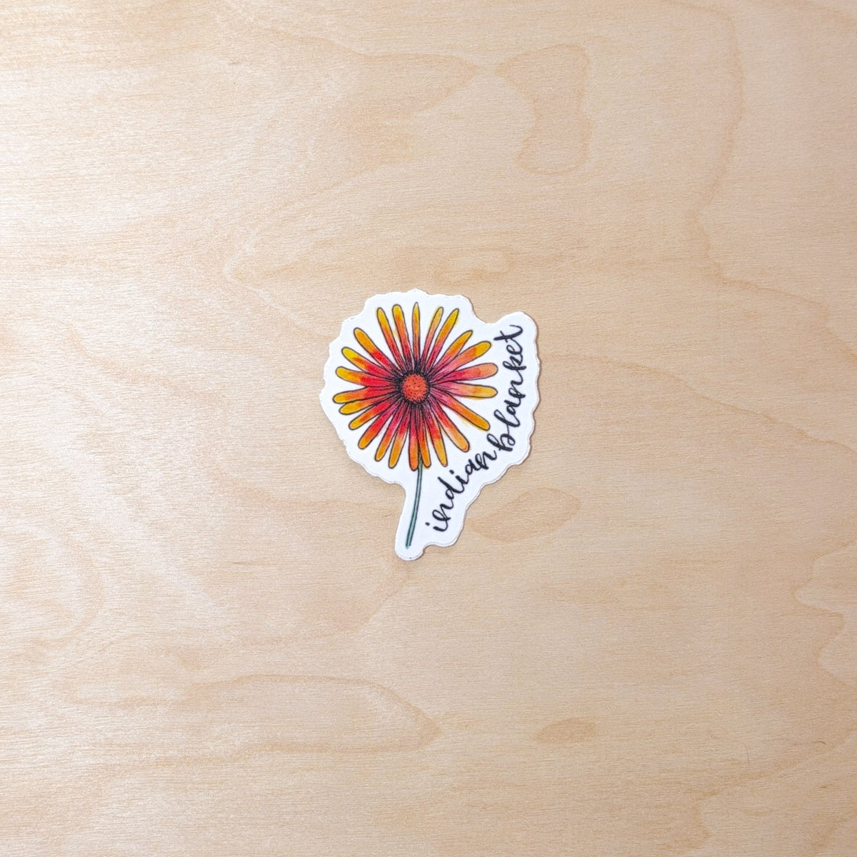 Indian Blanket Orange and Yellow Botanical Sticker