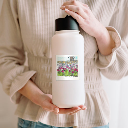 Lost in a Sea of Tulips Polaroid Botanical Sticker