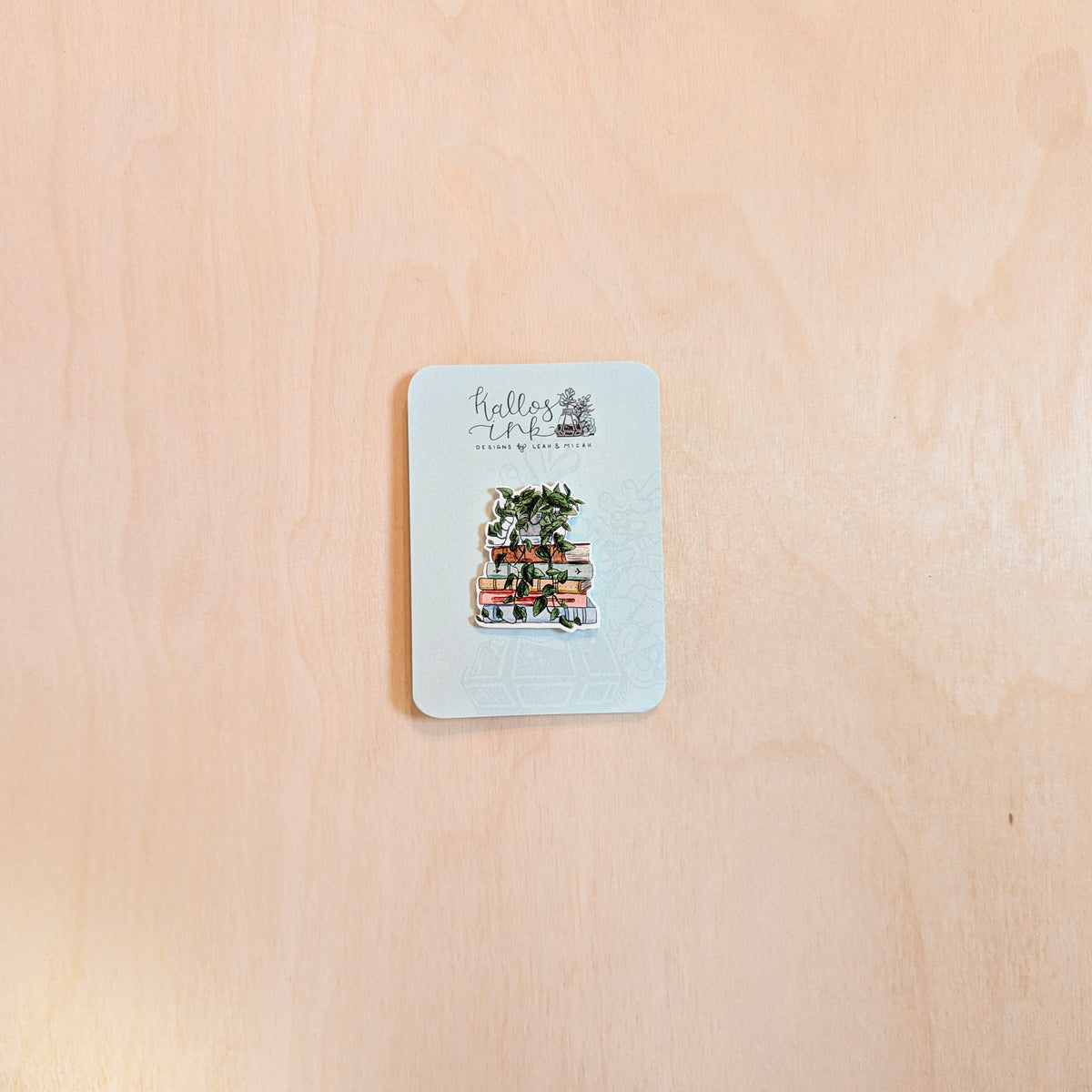 Book & Pothos Enamel Pin