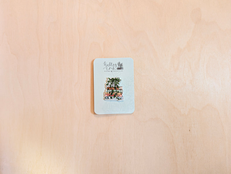 Book & Pothos Enamel Pin