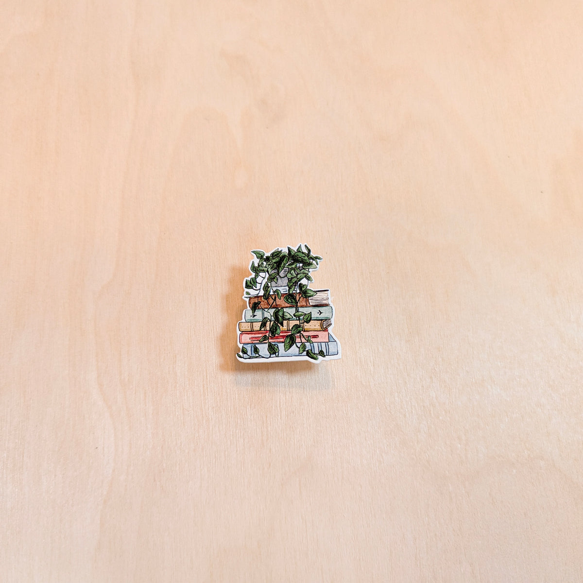 Book & Pothos Enamel Pin