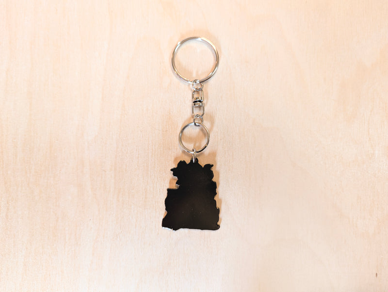 Book & Pothos Metal Keychain