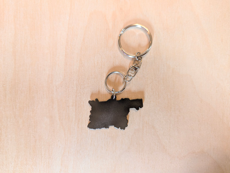 Oklahoma Shaped Metal Keychain