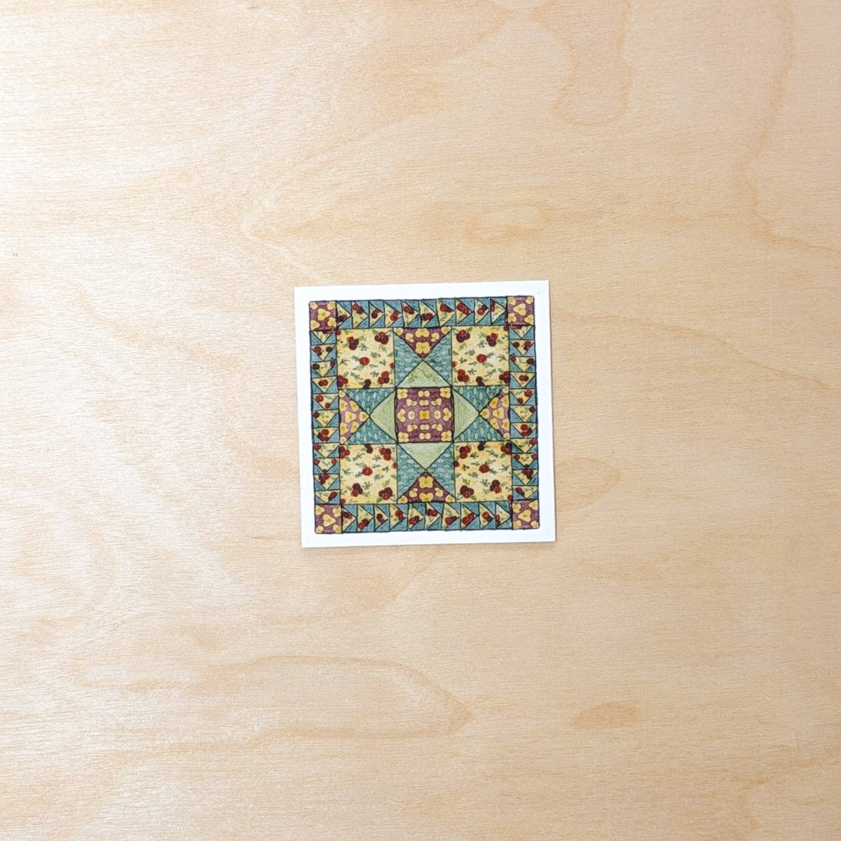 Quilt Block Floral Botanical Sticker