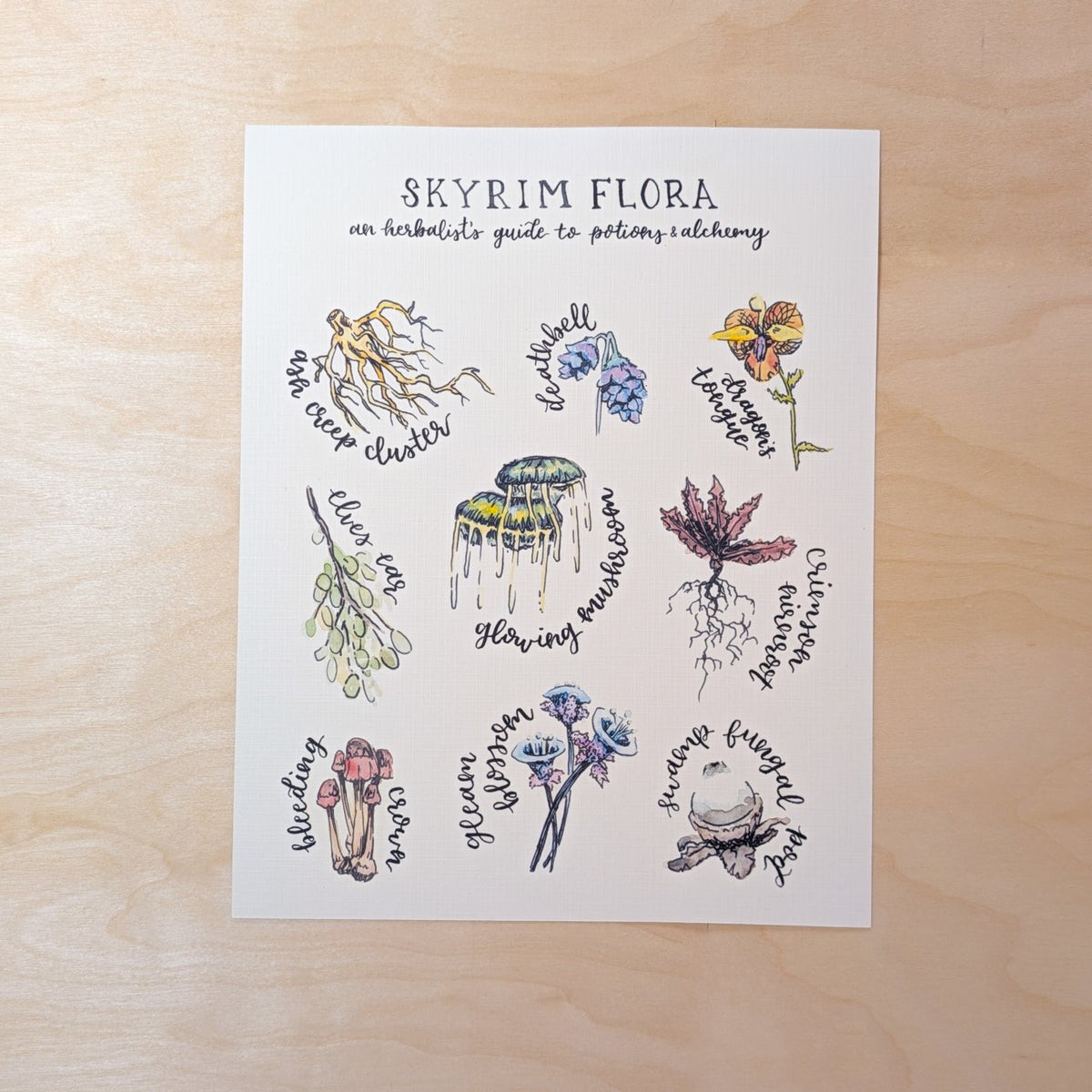 Skyrim Botanical Art Print