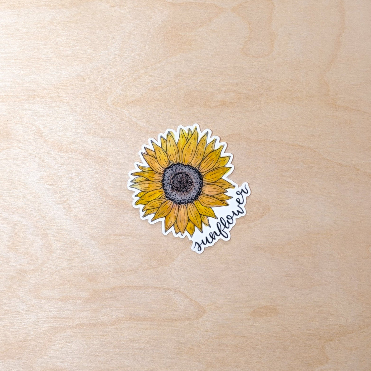 Sunflower Botanical Hand-Illustrated Sticker