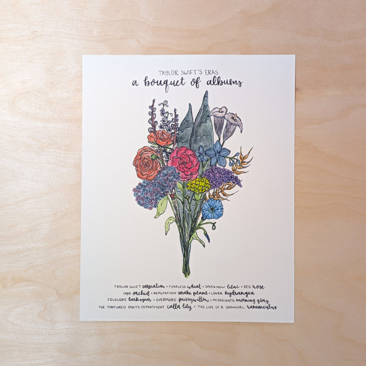 Taylor Swift Eras A Bouquet of Albums Art Print
