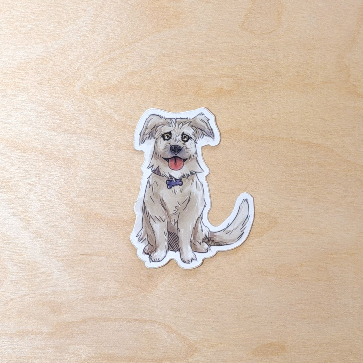 Terrier Mix Small Dog Pet Hand-Illustrated Sticker