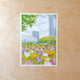 Tulips in the City Oklahoma City Illustrated Postcard