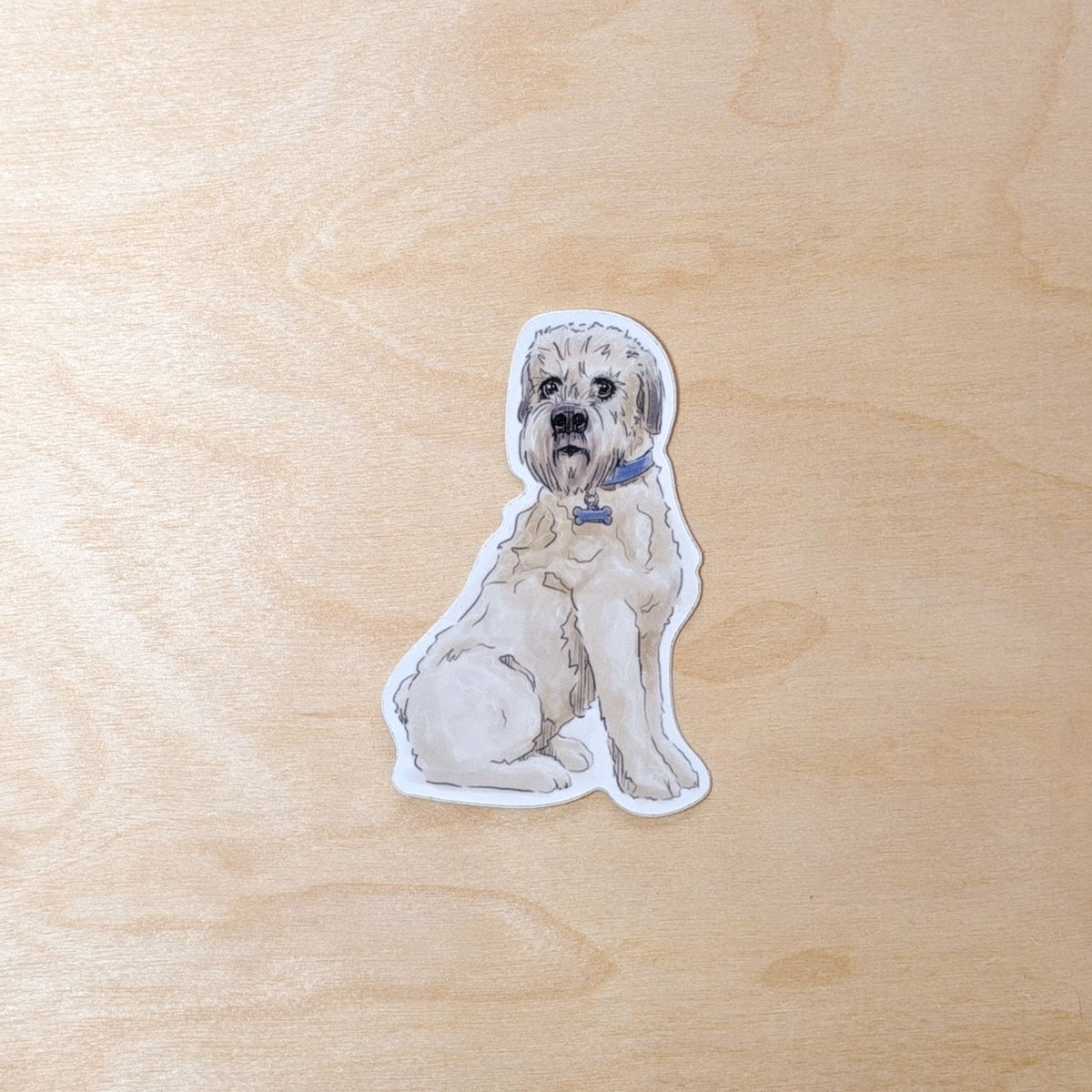 Wheaten Terrier Dog Pet Hand-Illustrated Sticker
