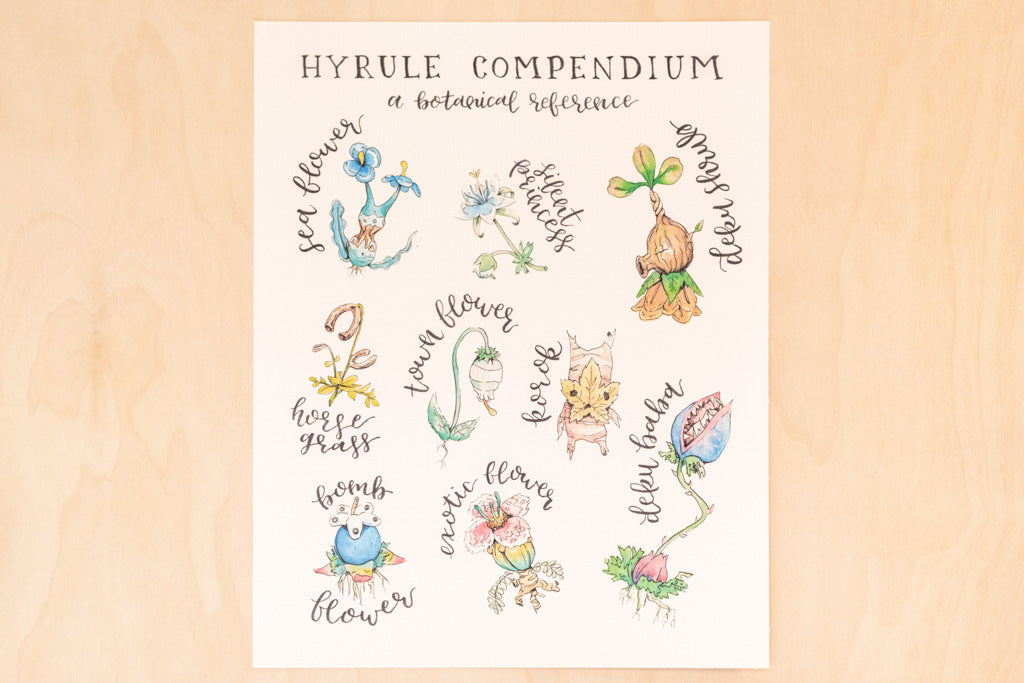 Hyrule Compendium Zelda Art Print